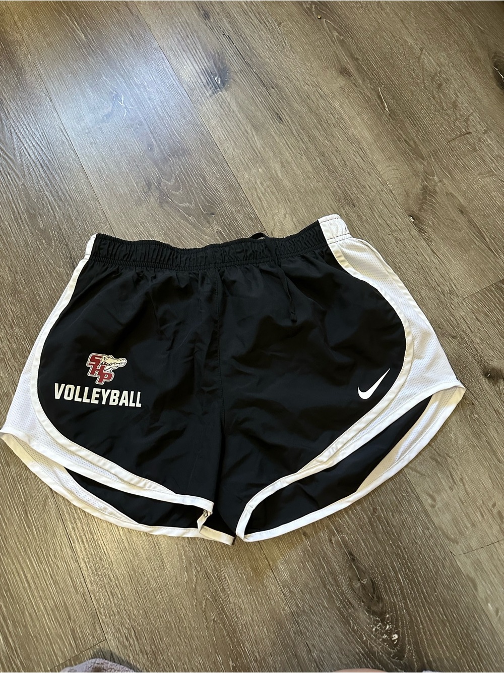 Nike Black Volleyball Running Shorts with White Trim